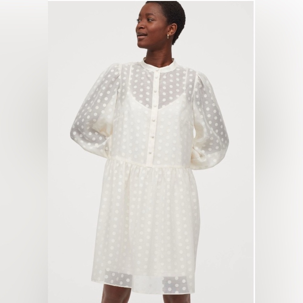 Coquette Polka Dot Puff Sleeve Dress